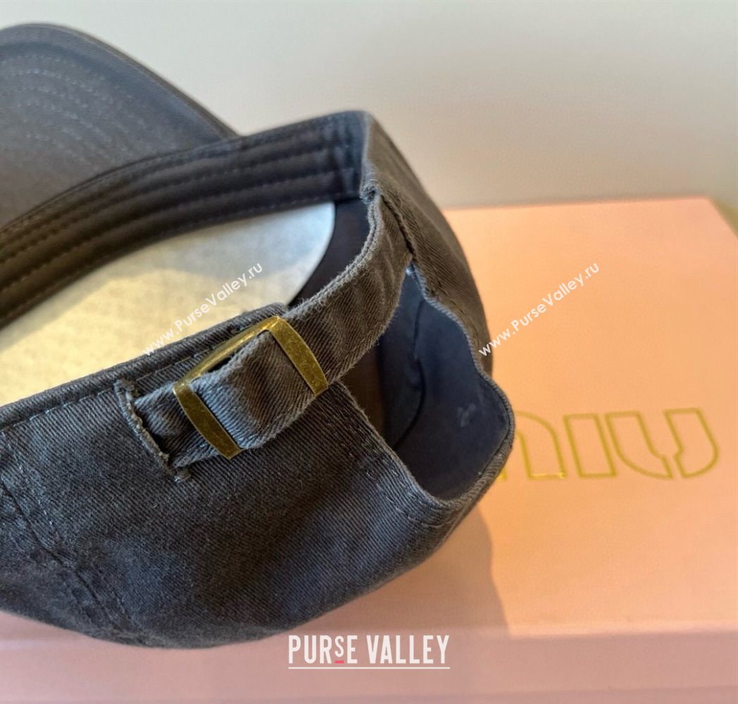 Miu Miu Canvas Baseball Hat Dark Grey 2025 MM090913 (XMN-250909160)