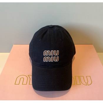 Miu Miu Canvas Baseball Hat Black 2025 MM090913 (XMN-250909163)