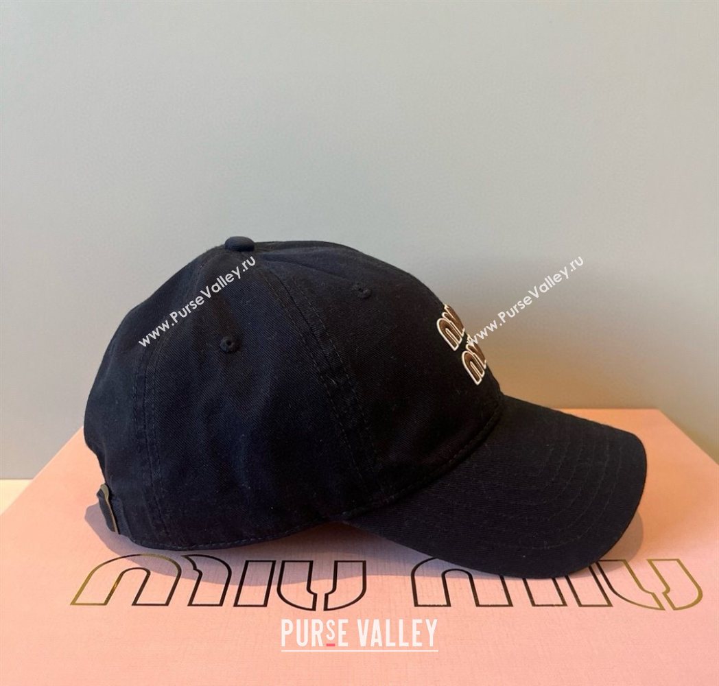 Miu Miu Canvas Baseball Hat Black 2025 MM090913 (XMN-250909163)