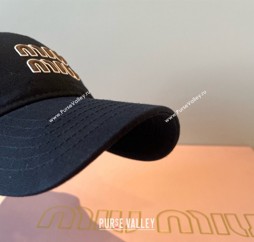 Miu Miu Canvas Baseball Hat Black 2025 MM090913 (XMN-250909163)