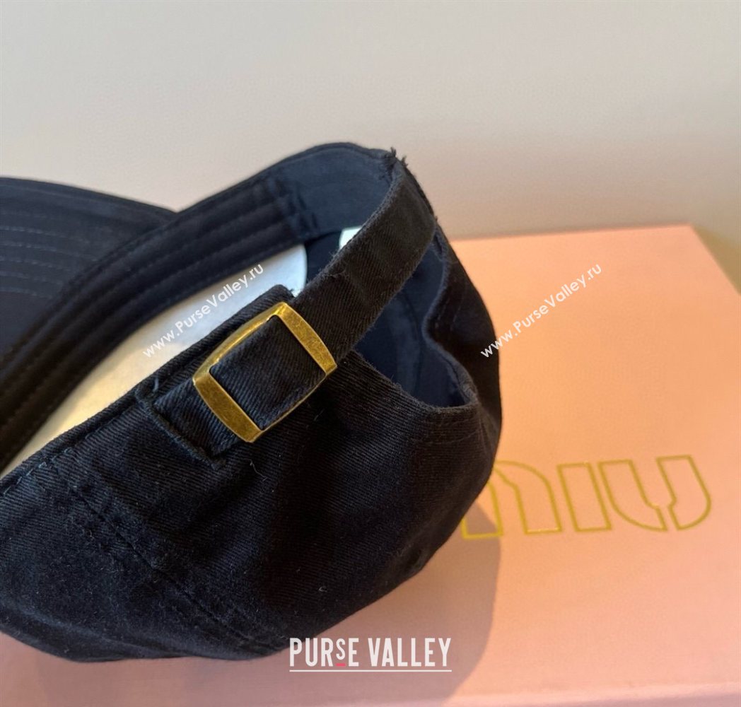 Miu Miu Canvas Baseball Hat Black 2025 MM090913 (XMN-250909163)