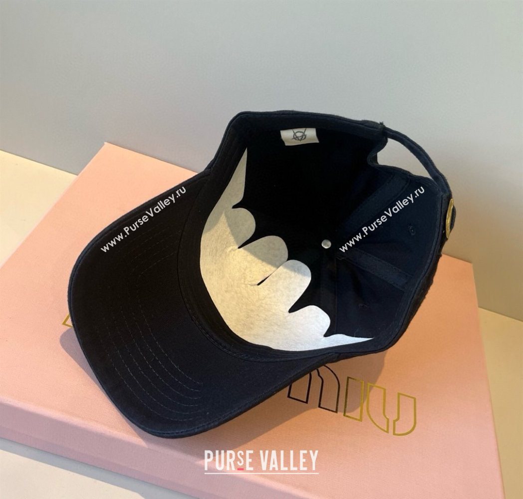Miu Miu Canvas Baseball Hat Black 2025 MM090913 (XMN-250909163)