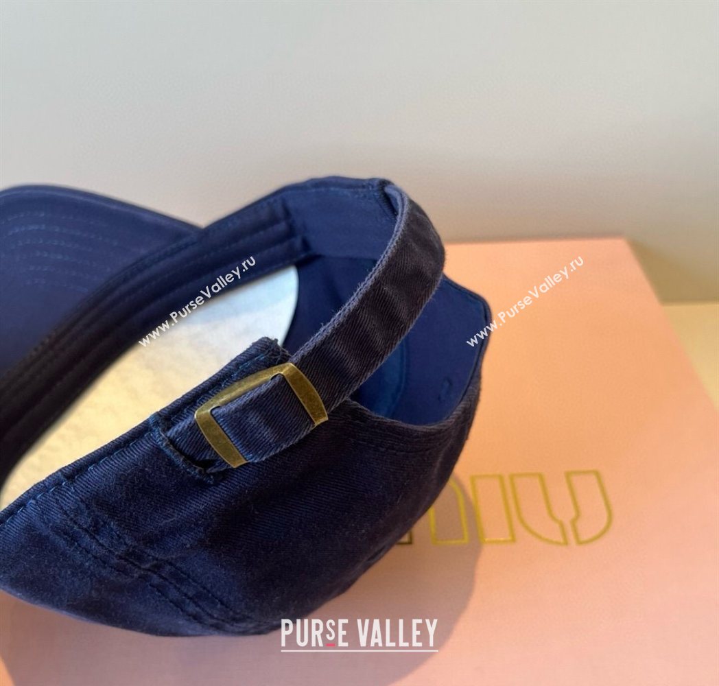 Miu Miu Canvas Baseball Hat Navy Blue 2025 MM090913 (XMN-250909165)