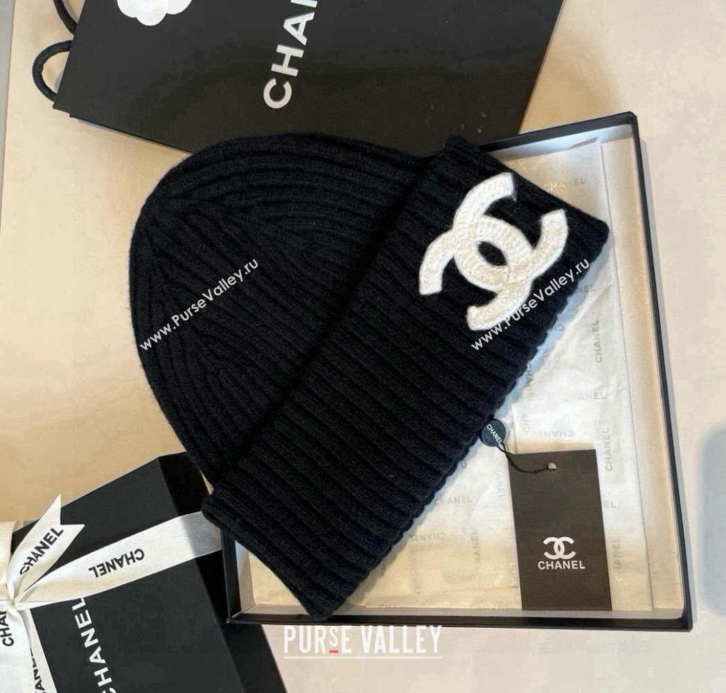 Chanel Knit Hat with Maxi CC Black 2025 CH0909090 (XMN-250909096)