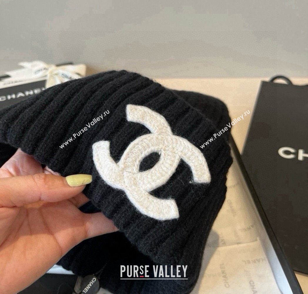 Chanel Knit Hat with Maxi CC Black 2025 CH0909090 (XMN-250909096)