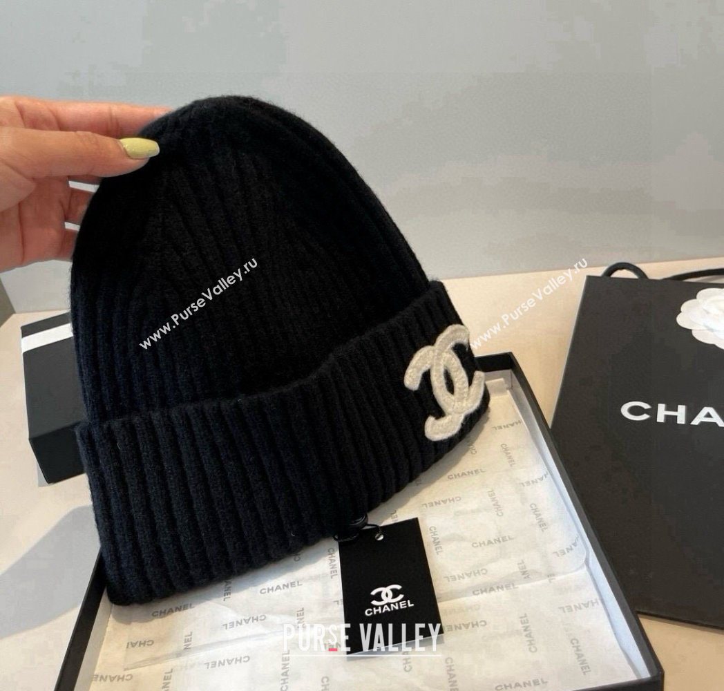Chanel Knit Hat with Maxi CC Black 2025 CH0909090 (XMN-250909096)