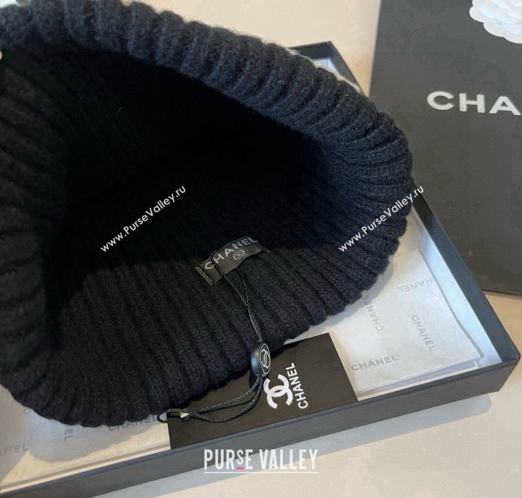 Chanel Knit Hat with Maxi CC Black 2025 CH0909090 (XMN-250909096)