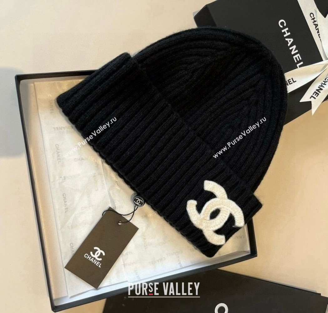 Chanel Knit Hat with Maxi CC Black 2025 CH0909090 (XMN-250909096)