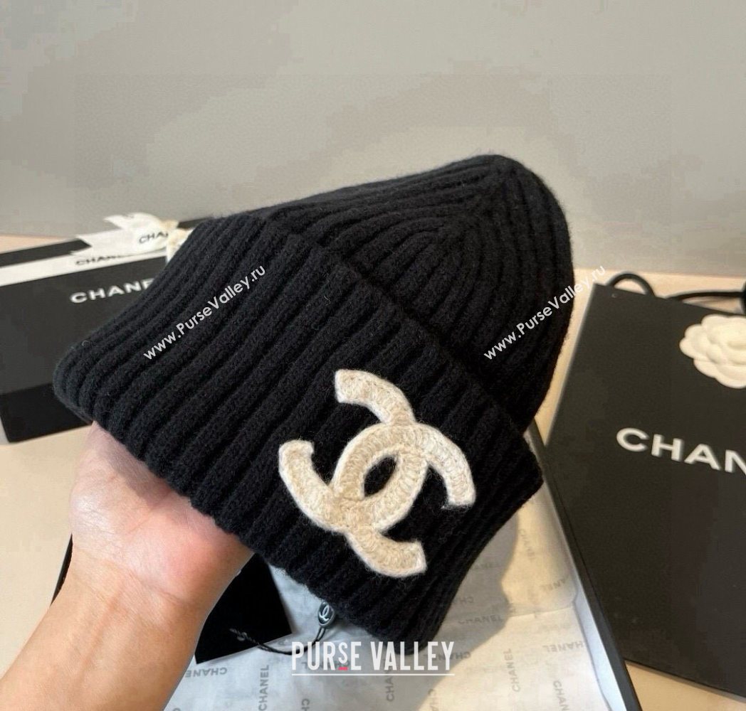 Chanel Knit Hat with Maxi CC Black 2025 CH0909090 (XMN-250909096)