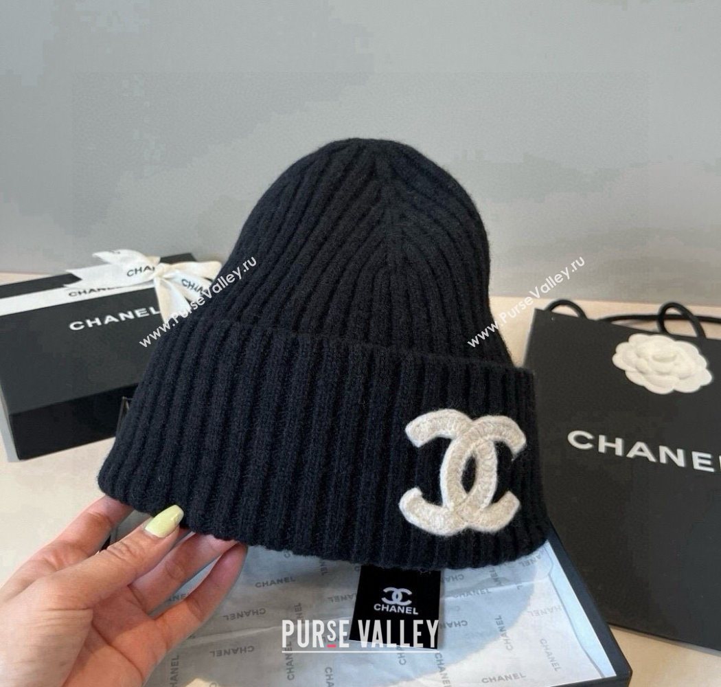 Chanel Knit Hat with Maxi CC Black 2025 CH0909090 (XMN-250909096)