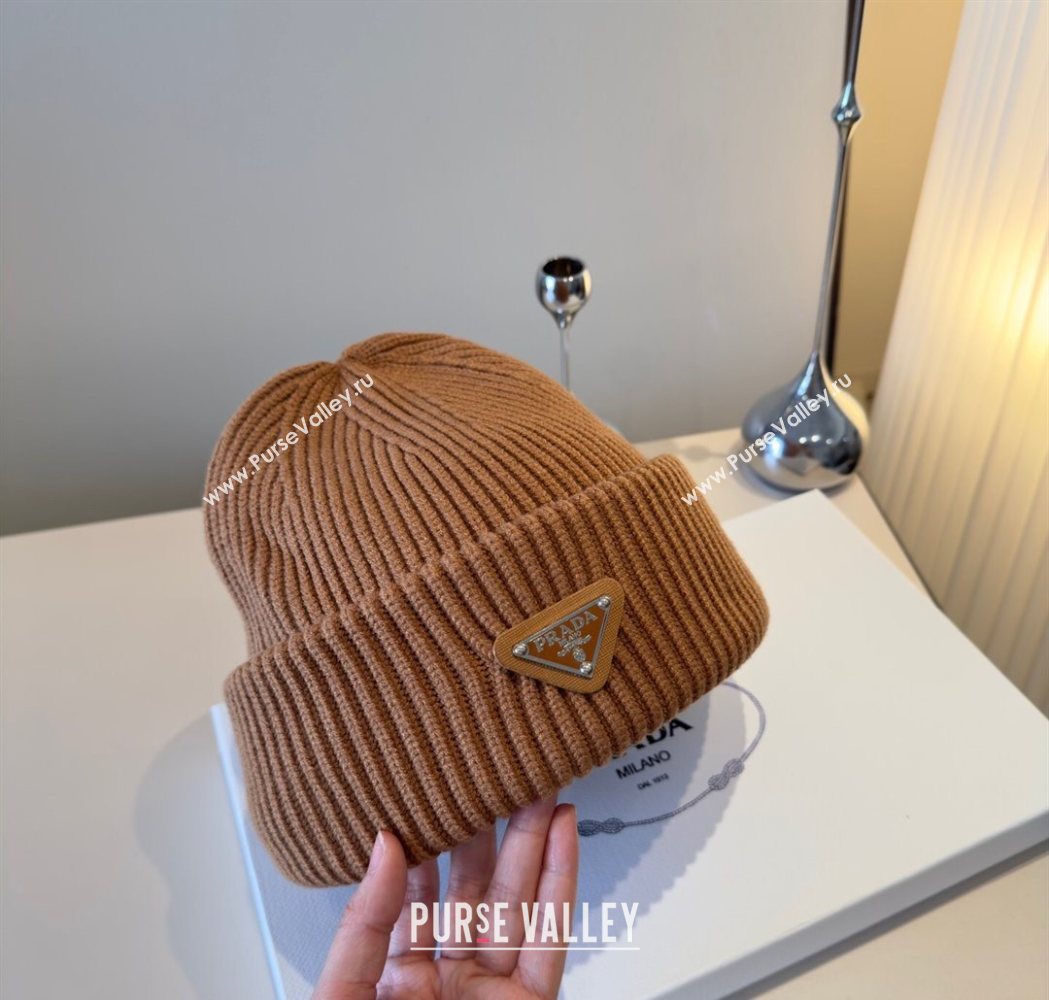 Prada Knit Hat Brown 2025 PR111101 (XMN-251111099)