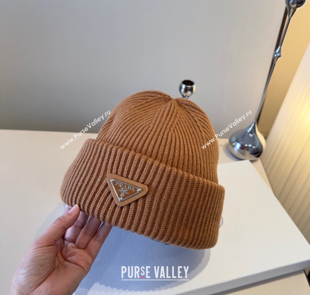 Prada Knit Hat Brown 2025 PR111101 (XMN-251111099)