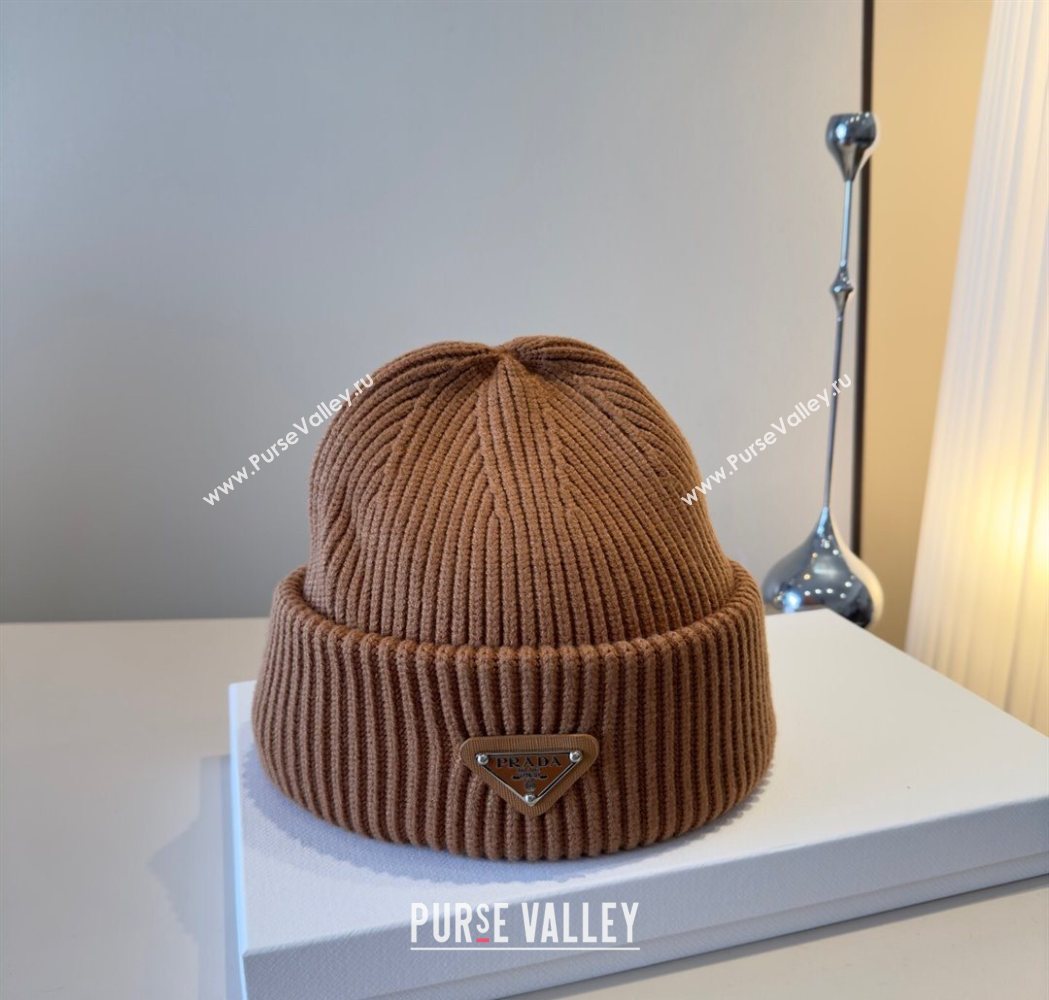 Prada Knit Hat Brown 2025 PR111101 (XMN-251111099)
