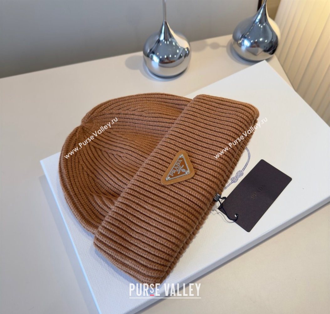 Prada Knit Hat Brown 2025 PR111101 (XMN-251111099)