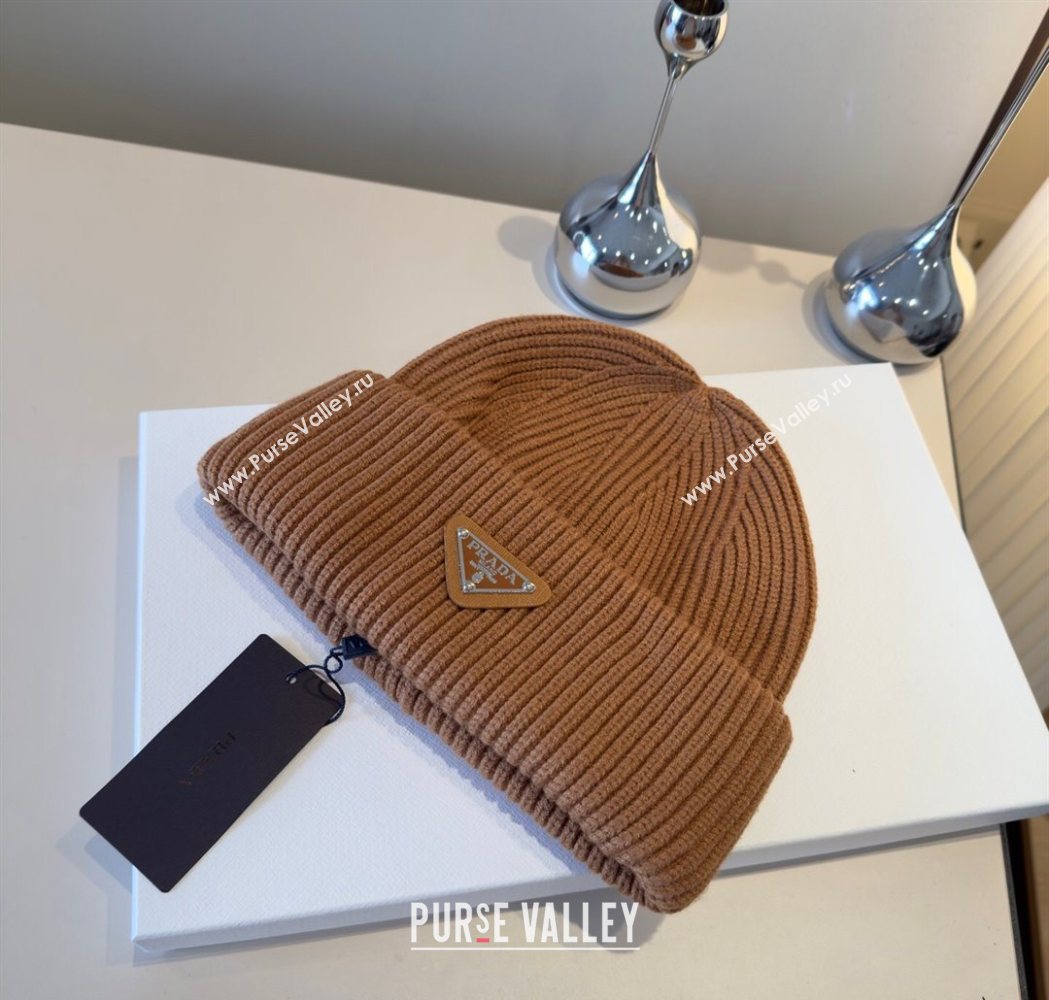 Prada Knit Hat Brown 2025 PR111101 (XMN-251111099)
