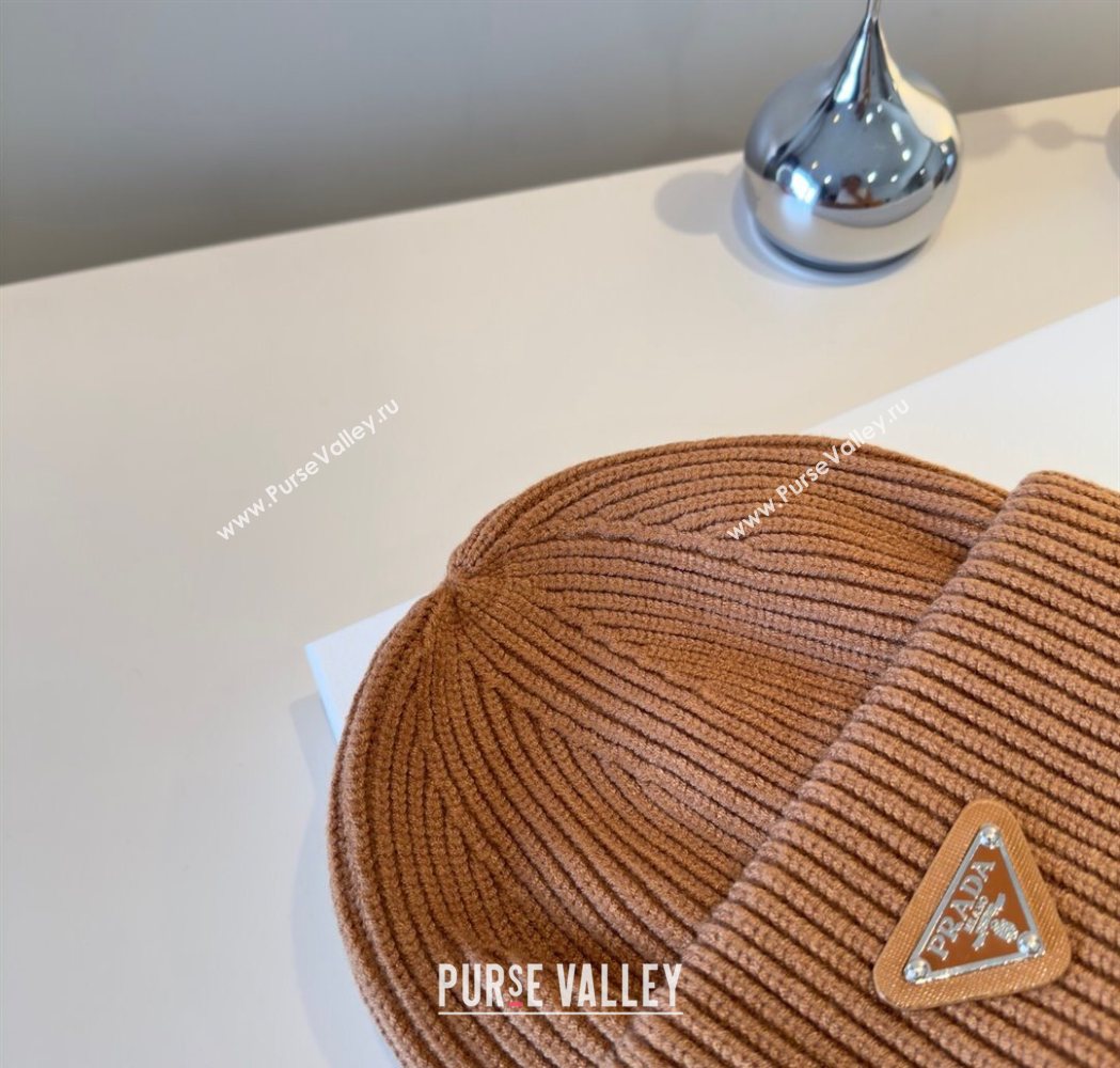 Prada Knit Hat Brown 2025 PR111101 (XMN-251111099)