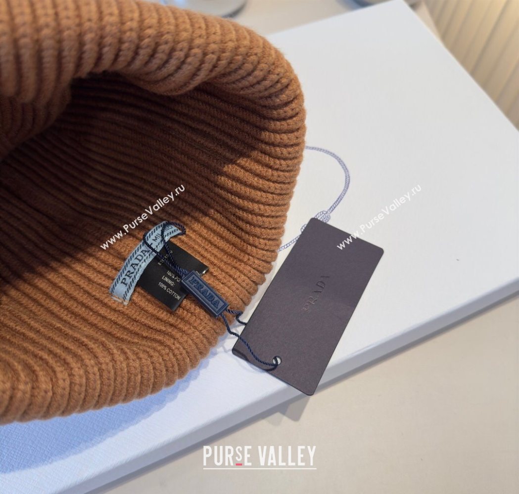 Prada Knit Hat Brown 2025 PR111101 (XMN-251111099)