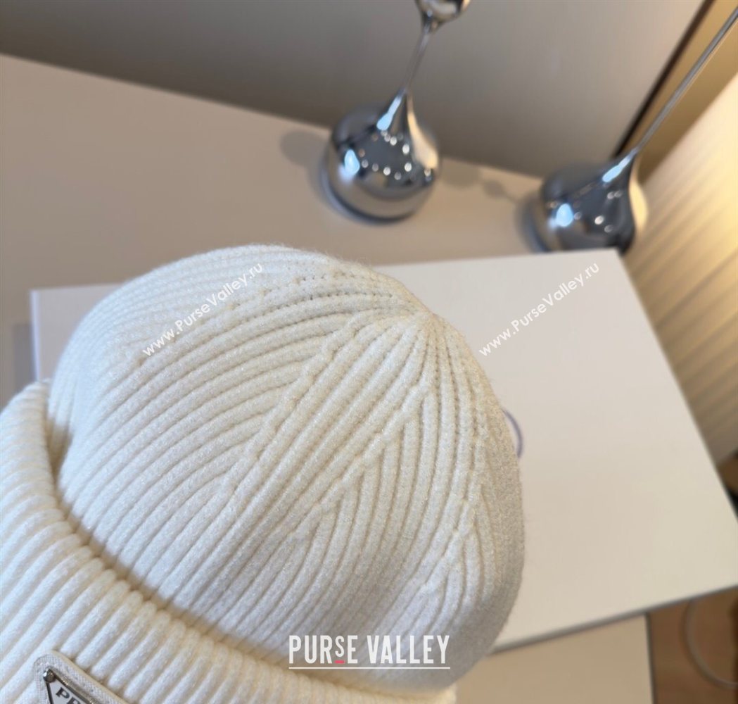 Prada Knit Hat White 2025 PR111101 (XMN-251111101)