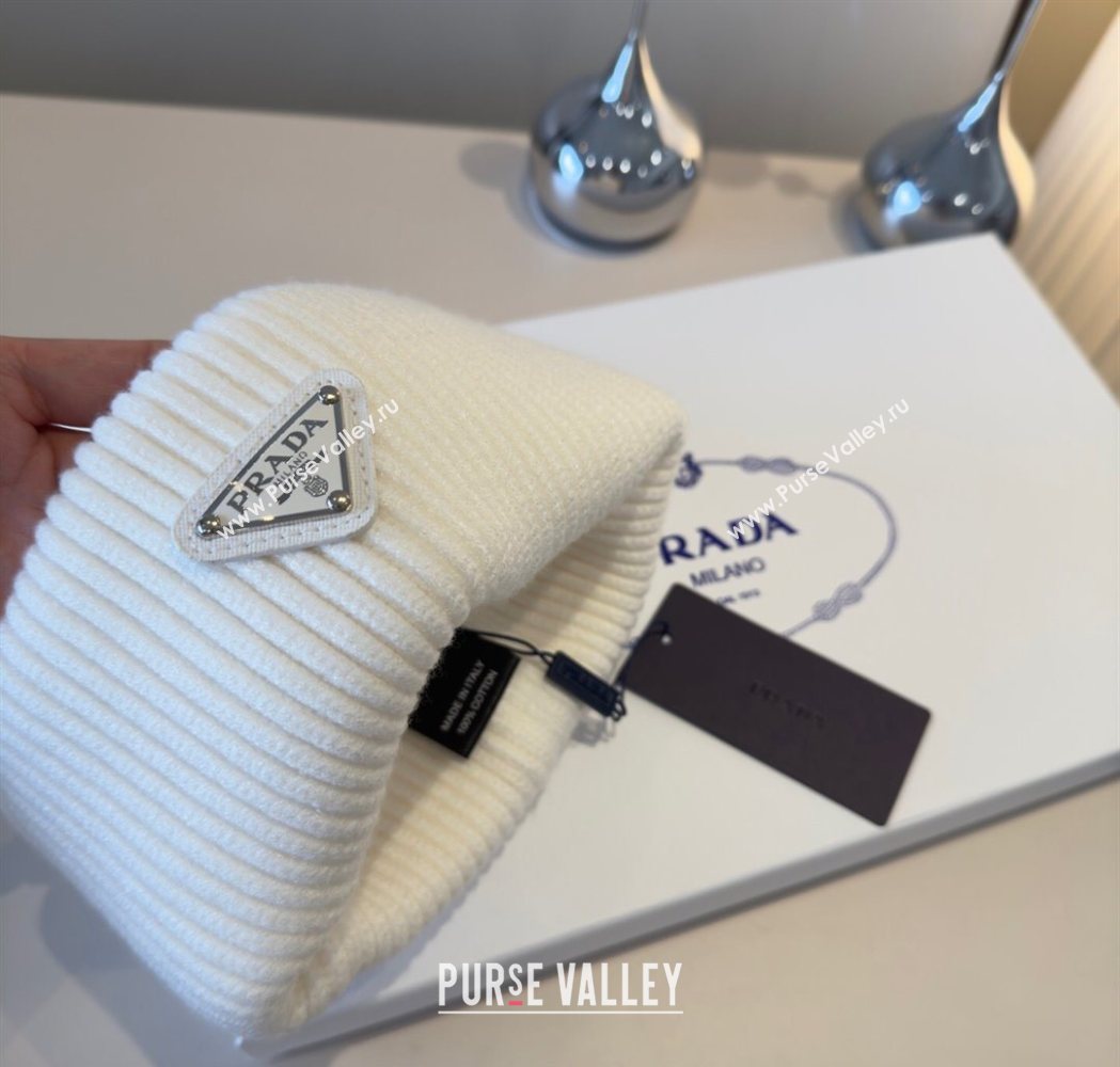 Prada Knit Hat White 2025 PR111101 (XMN-251111101)