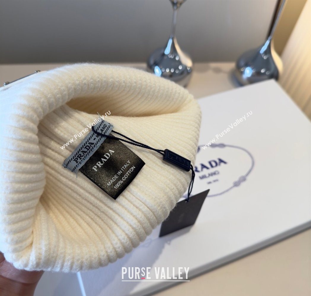 Prada Knit Hat White 2025 PR111101 (XMN-251111101)