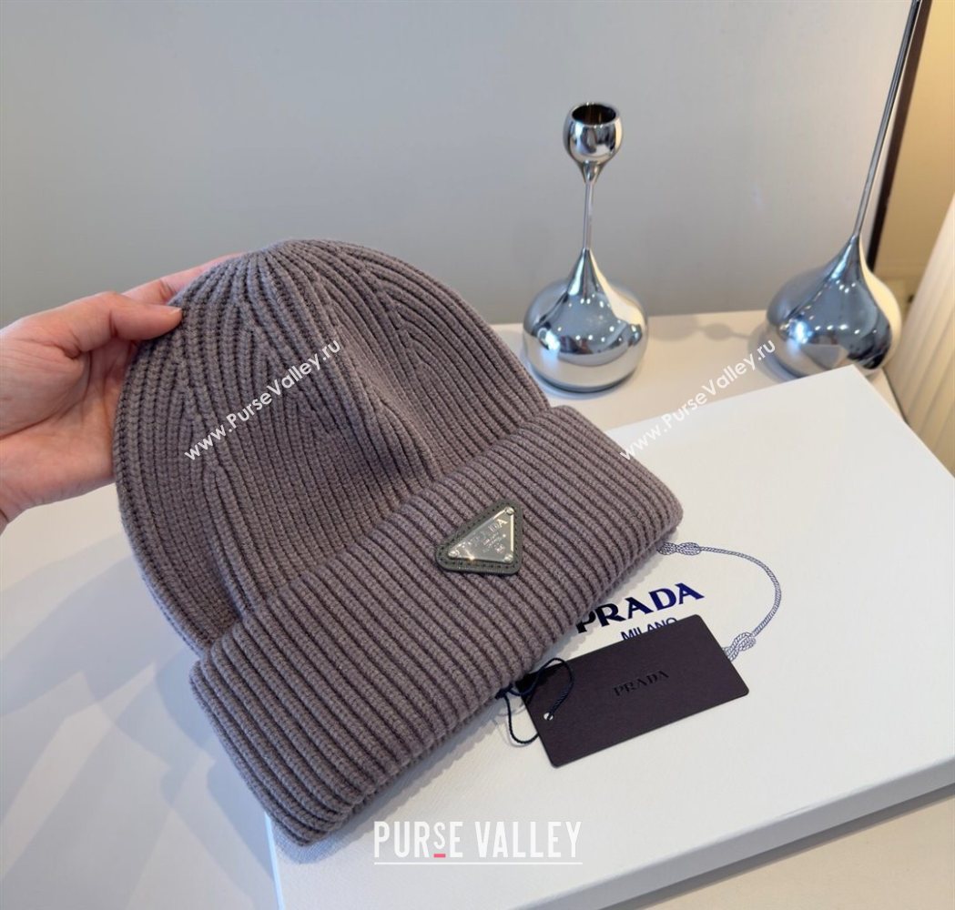 Prada Knit Hat Grey 2025 PR111101 (XMN-251111102)