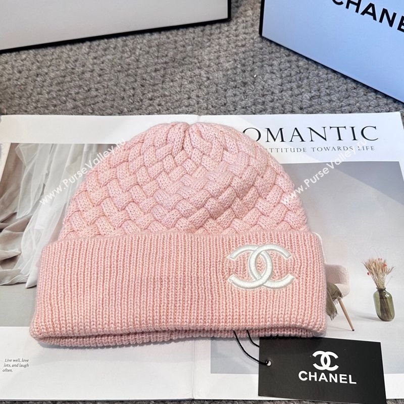 Chanel Knit Hat Pink 2025 CH111109 (MAO-251111117)
