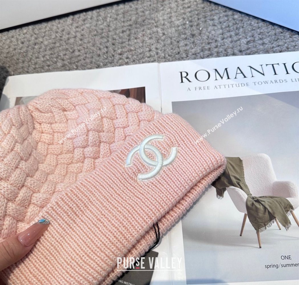 Chanel Knit Hat Pink 2025 CH111109 (MAO-251111117)