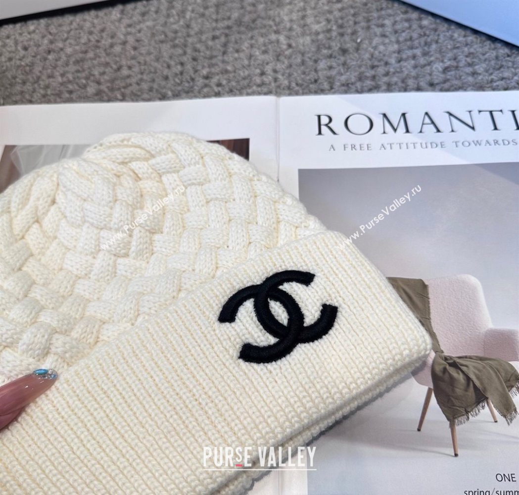 Chanel Knit Hat White 2025 CH111109 (MAO-251111119)