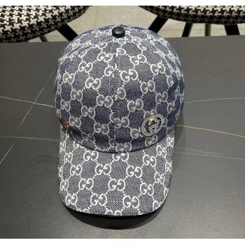 Gucci GG Canvas Baseball Hat with Strass Dark Blue 2025 GG111103 (XMN-251111084)