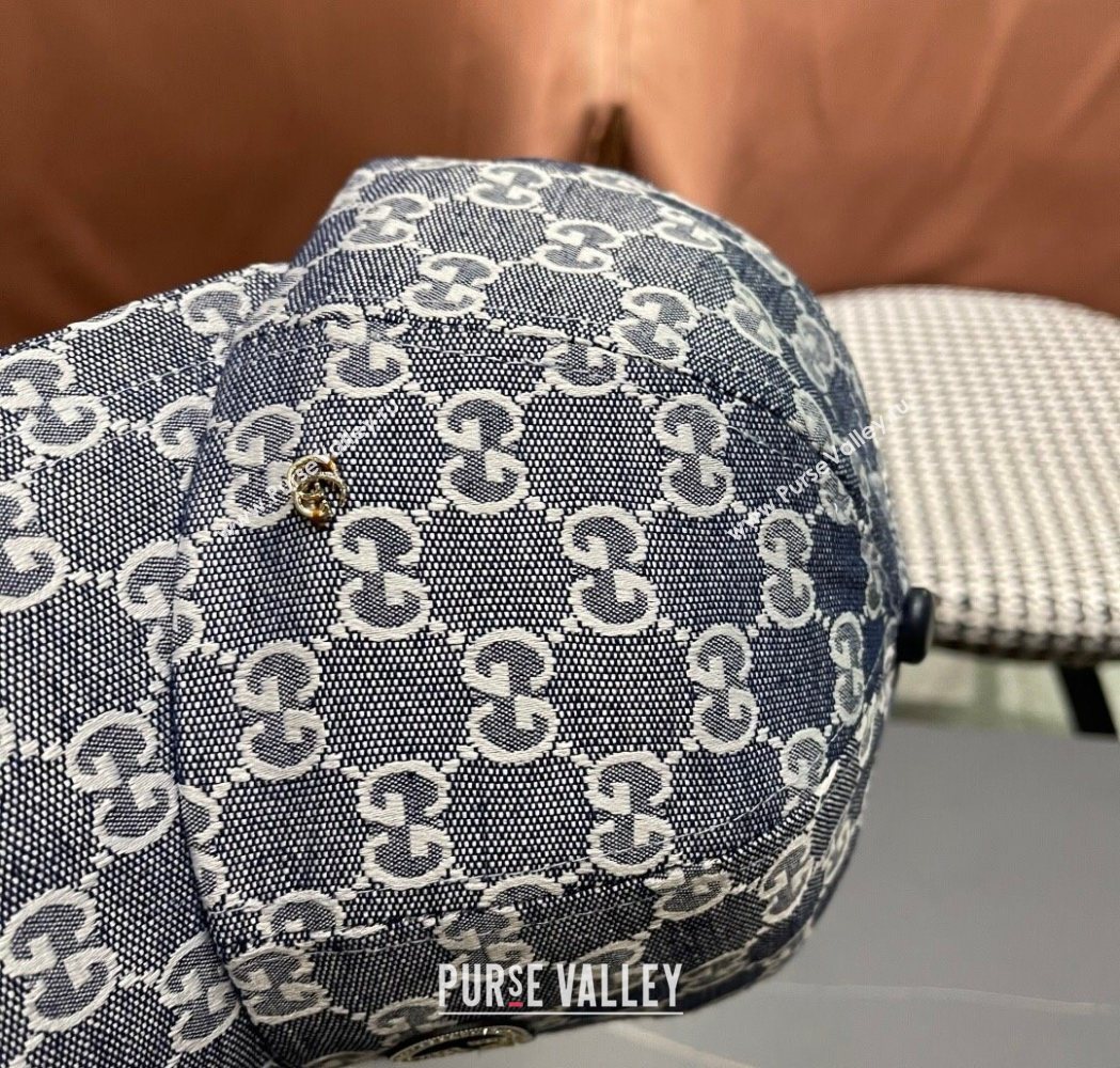 Gucci GG Canvas Baseball Hat with Strass Dark Blue 2025 GG111103 (XMN-251111084)