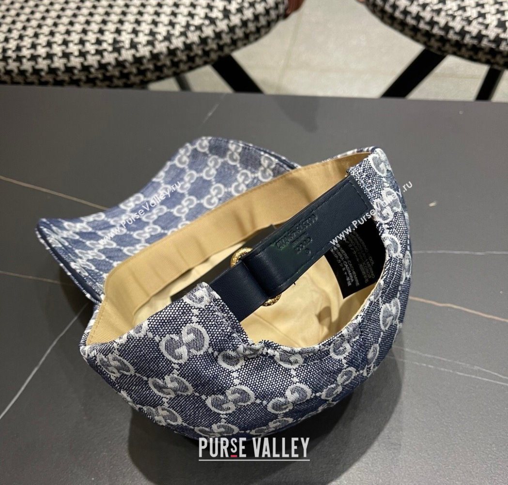 Gucci GG Canvas Baseball Hat with Strass Dark Blue 2025 GG111103 (XMN-251111084)