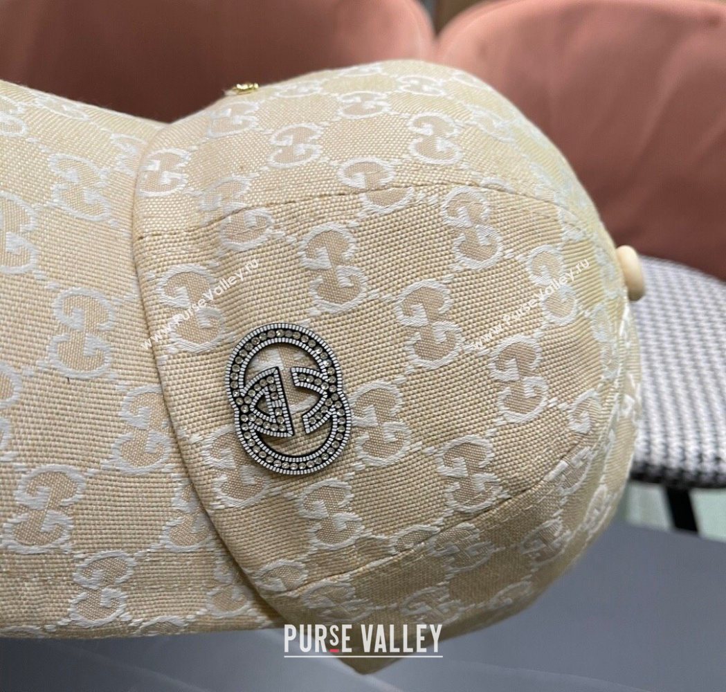 Gucci GG Canvas Baseball Hat with Strass Beige 2025 GG111103 (XMN-251111085)