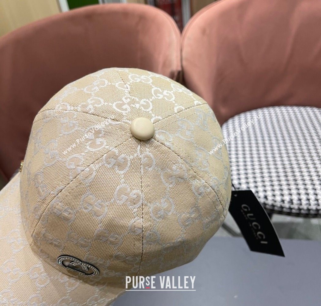 Gucci GG Canvas Baseball Hat with Strass Beige 2025 GG111103 (XMN-251111085)