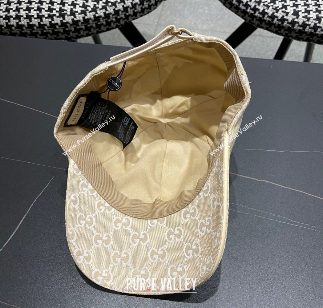 Gucci GG Canvas Baseball Hat with Strass Beige 2025 GG111103 (XMN-251111085)