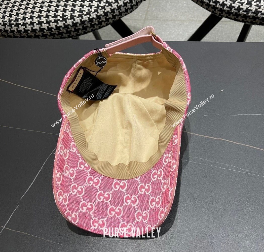 Gucci GG Canvas Baseball Hat with Strass Pink 2025 GG111103 (XMN-251111087)