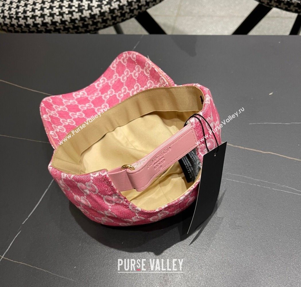 Gucci GG Canvas Baseball Hat with Strass Pink 2025 GG111103 (XMN-251111087)