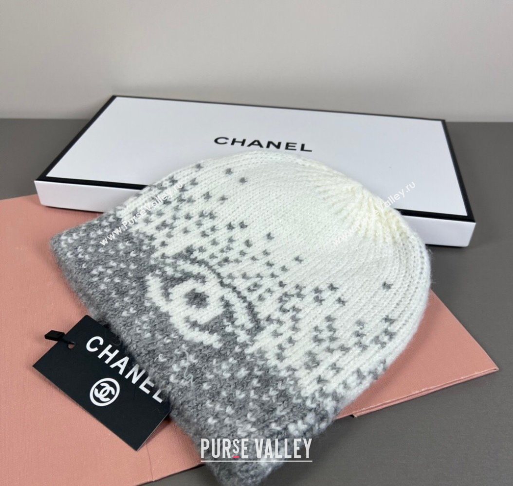 Chanel Knit Hat Grey/White 2026 CH010512 (SHI-260105072)