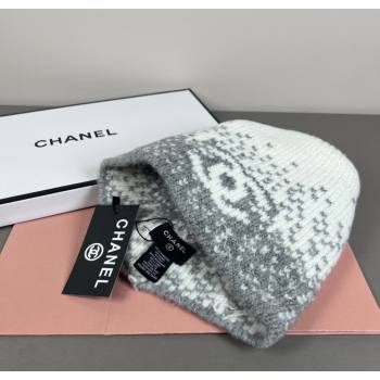 Chanel Knit Hat Grey/White 2026 CH010512 (SHI-260105072)