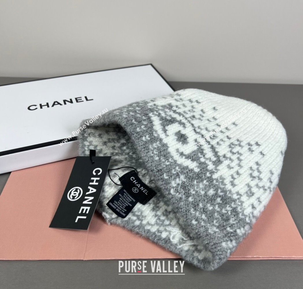 Chanel Knit Hat Grey/White 2026 CH010512 (SHI-260105072)