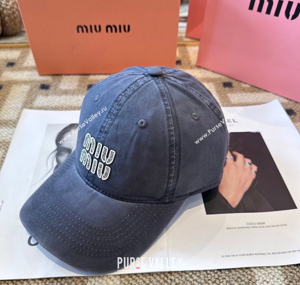 Miu Miu Canvas Baseball Hat Washed Blue 2026 MIU010522 (XMN-260105161)