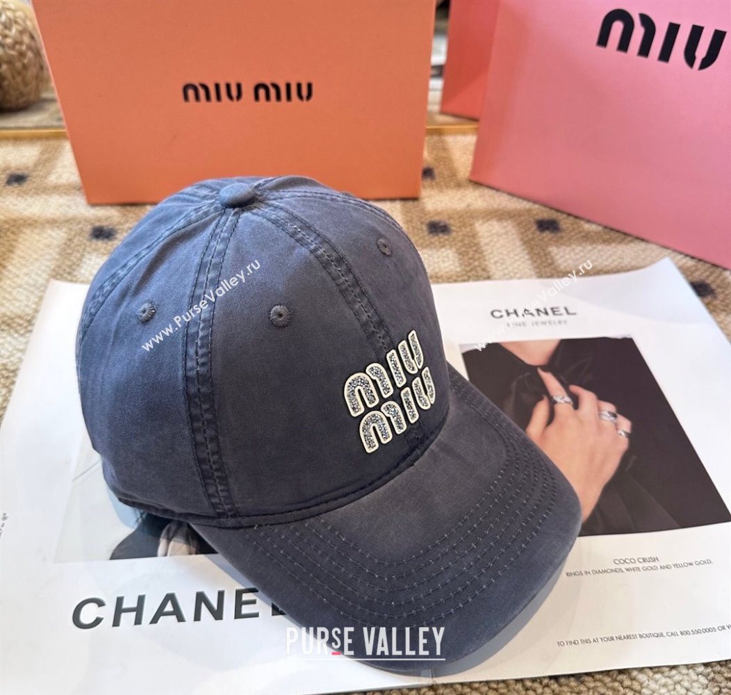Miu Miu Canvas Baseball Hat Washed Blue 2026 MIU010522 (XMN-260105161)