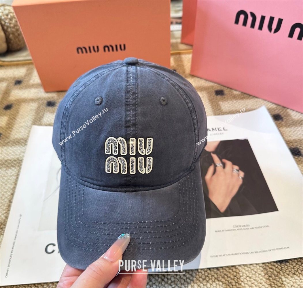 Miu Miu Canvas Baseball Hat Washed Blue 2026 MIU010522 (XMN-260105161)