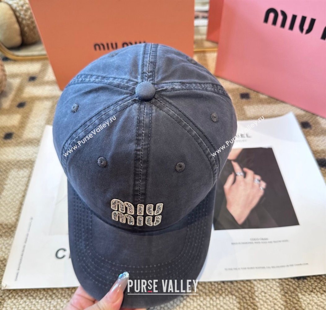 Miu Miu Canvas Baseball Hat Washed Blue 2026 MIU010522 (XMN-260105161)
