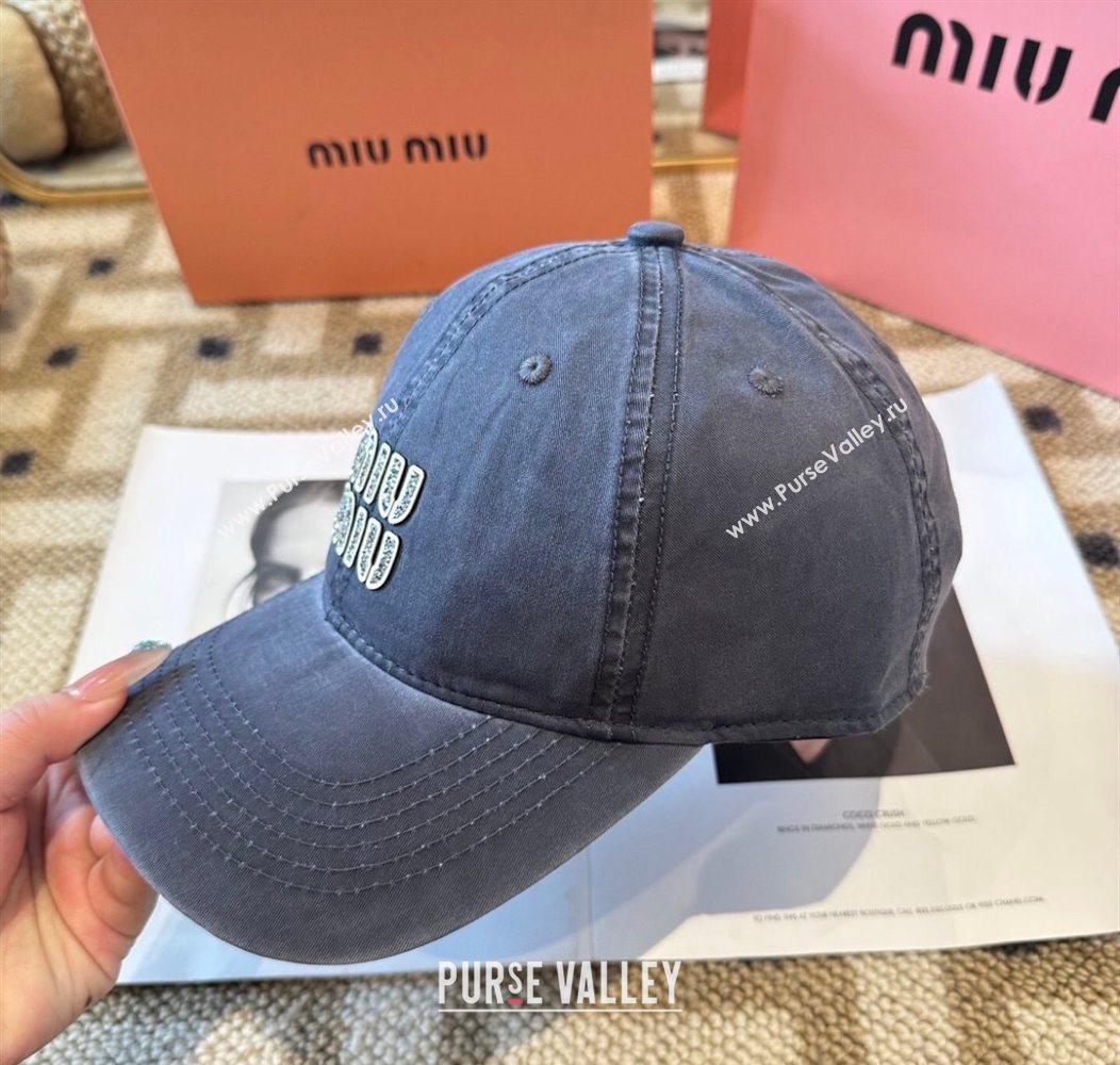 Miu Miu Canvas Baseball Hat Washed Blue 2026 MIU010522 (XMN-260105161)
