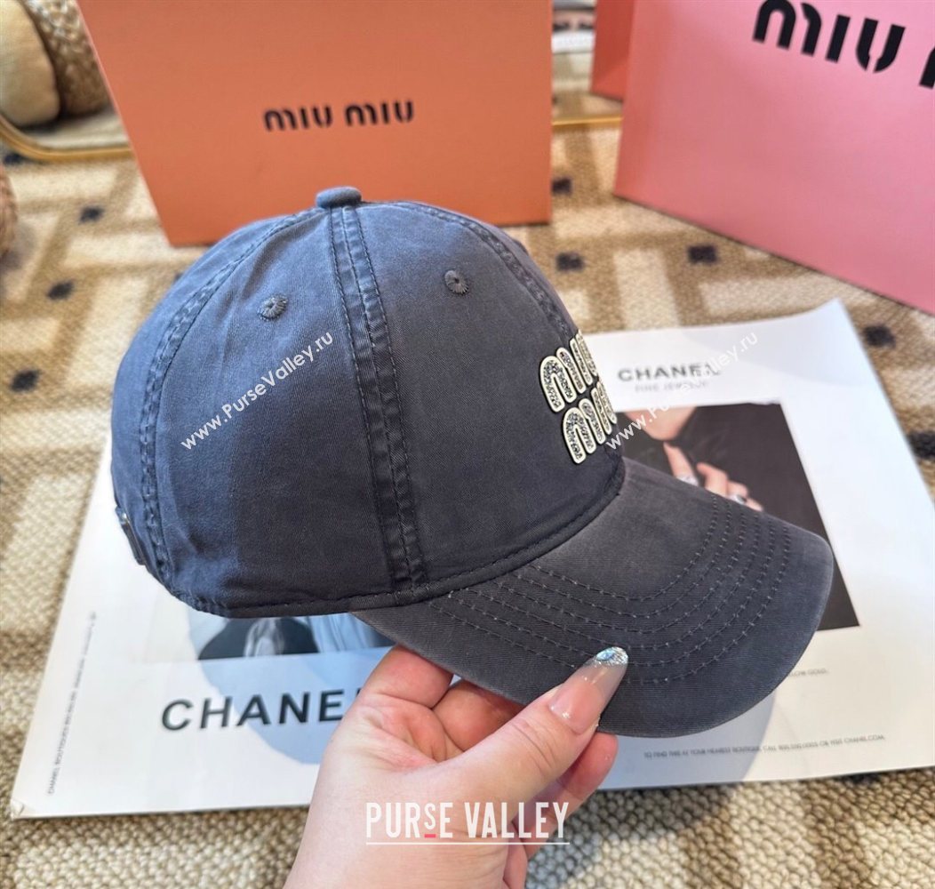 Miu Miu Canvas Baseball Hat Washed Blue 2026 MIU010522 (XMN-260105161)