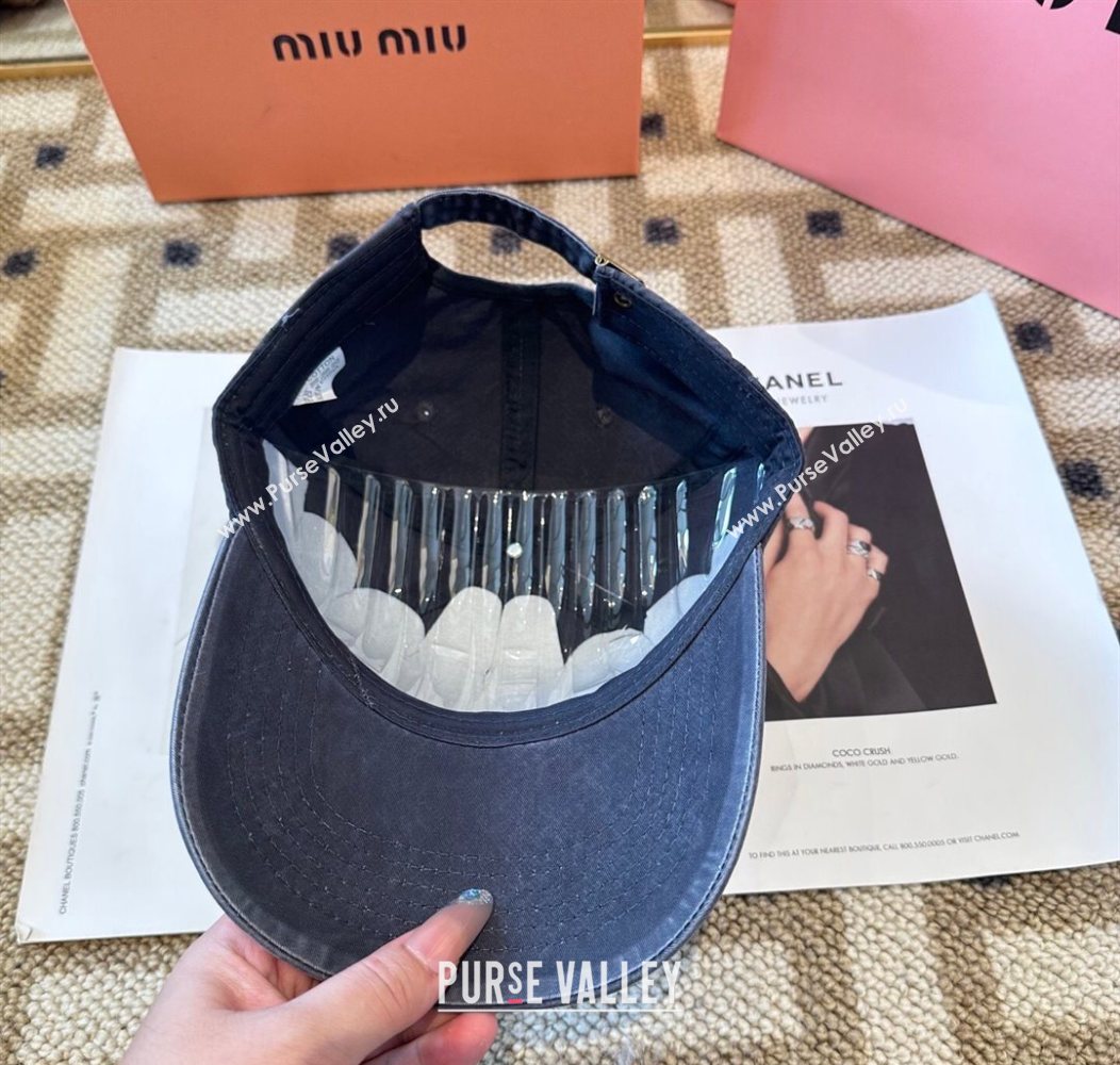 Miu Miu Canvas Baseball Hat Washed Blue 2026 MIU010522 (XMN-260105161)