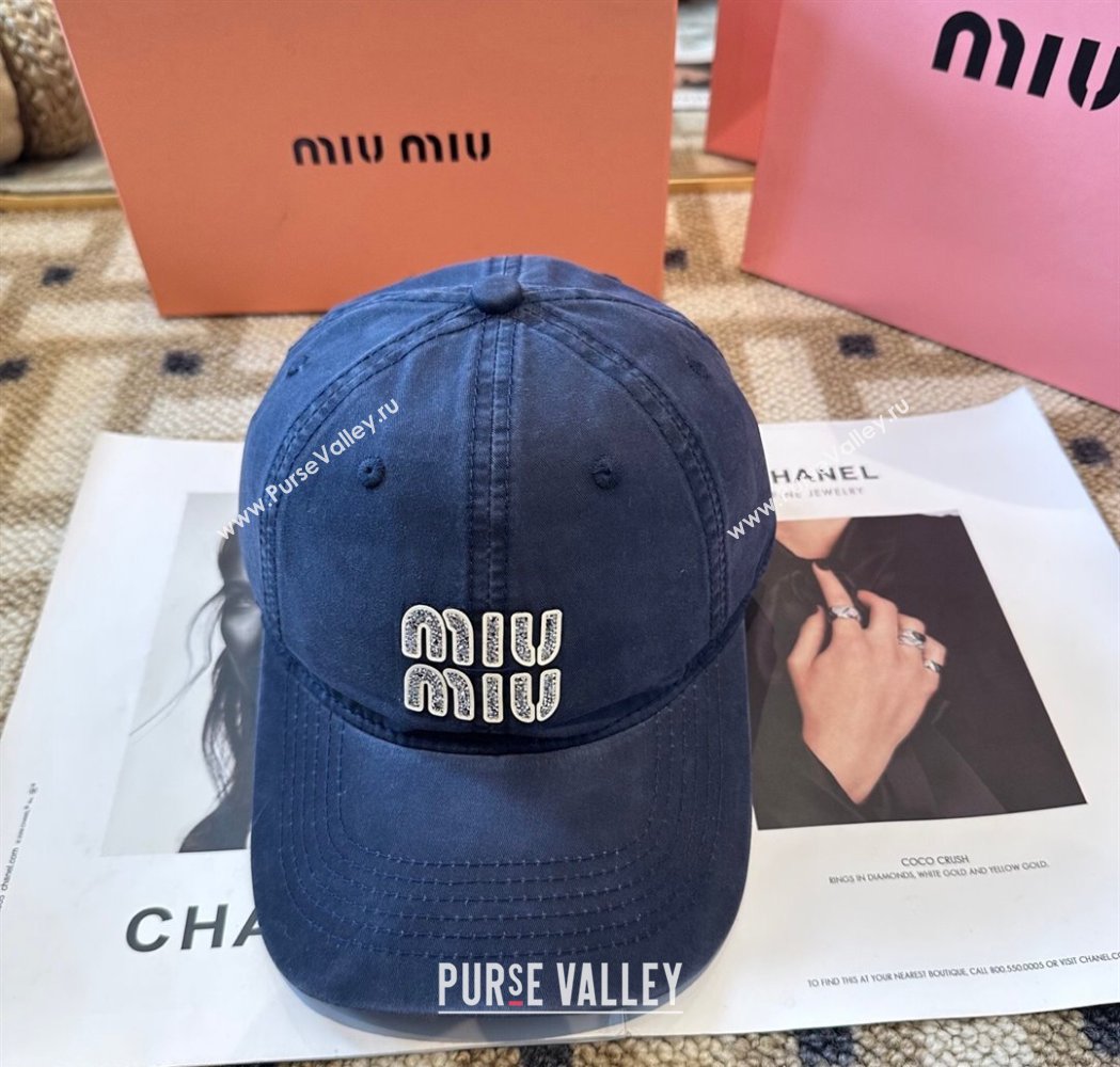 Miu Miu Canvas Baseball Hat Navy Blue 2026 MIU010522 (XMN-260105162)