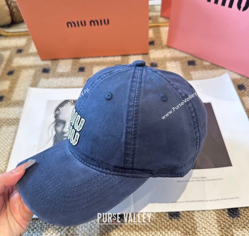 Miu Miu Canvas Baseball Hat Navy Blue 2026 MIU010522 (XMN-260105162)