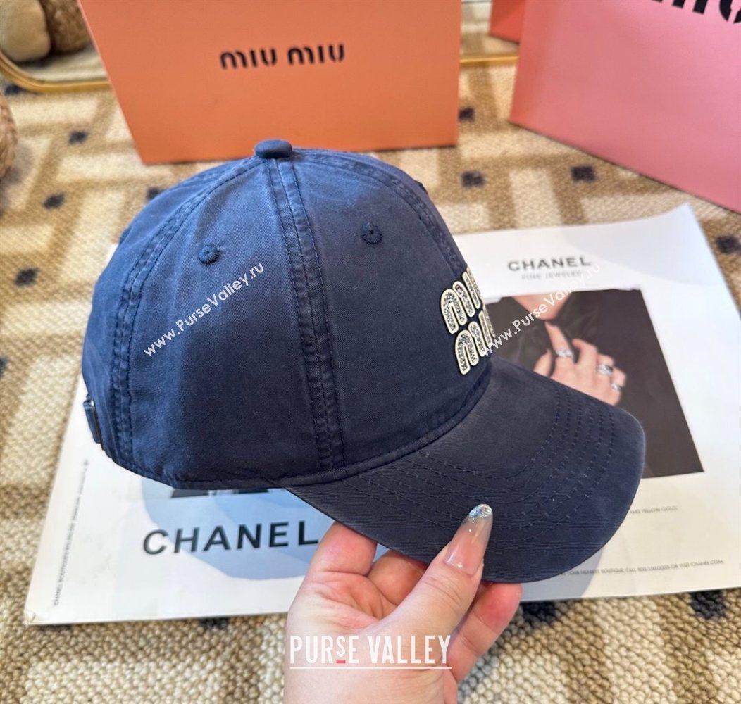 Miu Miu Canvas Baseball Hat Navy Blue 2026 MIU010522 (XMN-260105162)
