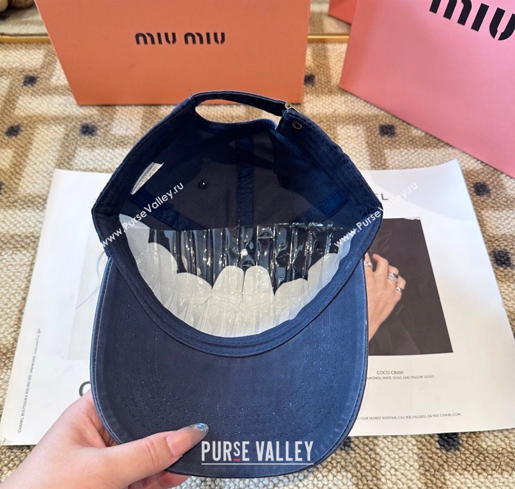 Miu Miu Canvas Baseball Hat Navy Blue 2026 MIU010522 (XMN-260105162)